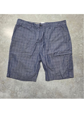 Structure Men's Gray Checkered Cargo Shorts Summer Vacation Size 34